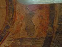 Polignac, Eglise, Chapelle lat. droite, Fresque de la Vierge (14e)